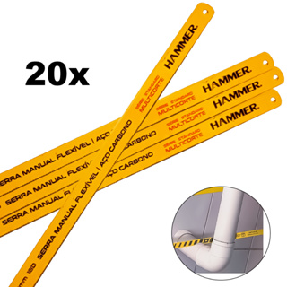 Jogo 20 Lâmina Segueta Flexível 18 - 24 Dentes Arco De Serra Manual 300mm 12Pol. Corta Madeira Ferro em Oferta na Shopee