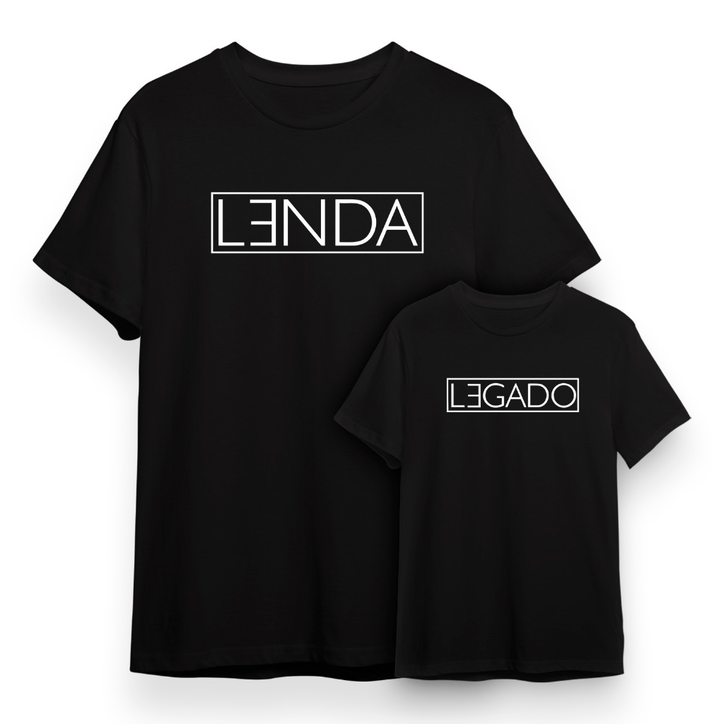Kit 2 Camisetas Pai e Filho (a) Mãe e Filho (a) 100% Algodão Lenda / Legado