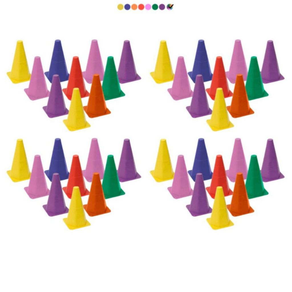 Kit 40 Cones Demarcatorio Treino Agilidade Futebol Futsal em Oferta na Shopee
