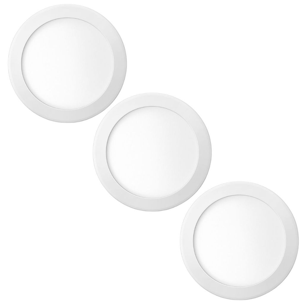 Kit 3 Luminária Painel Plafon Sobrepor Redondo Led 18w Bivolt ELGIN em Oferta na Shopee