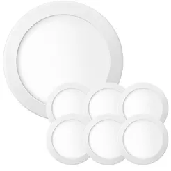 Kit 7 Luminária Painel Plafon Sobrepor Redondo Led 18w Bivolt ELGIN