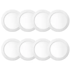 Kit 8 Luminária Painel Plafon Sobrepor Redondo Led 18w Bivolt ELGIN