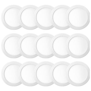 Kit 15 Luminária Painel Plafon Sobrepor Redondo Led 18w Bivolt ELGIN