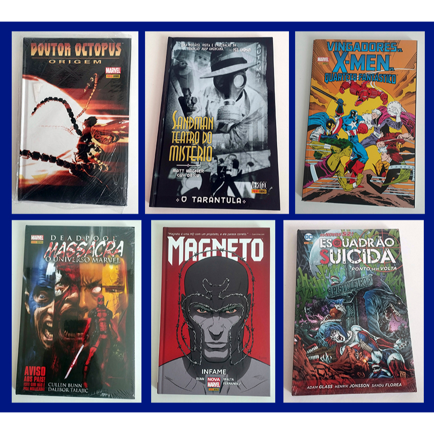 HQ'S DIVERSAS - Venda unitária - Marvel Comics / Vertigo - Sandman, Vingadores vs X-men vs Quarteto Fantástico, Esquadrão Suicida, Magneto, Doutor Octopus, Deadpool