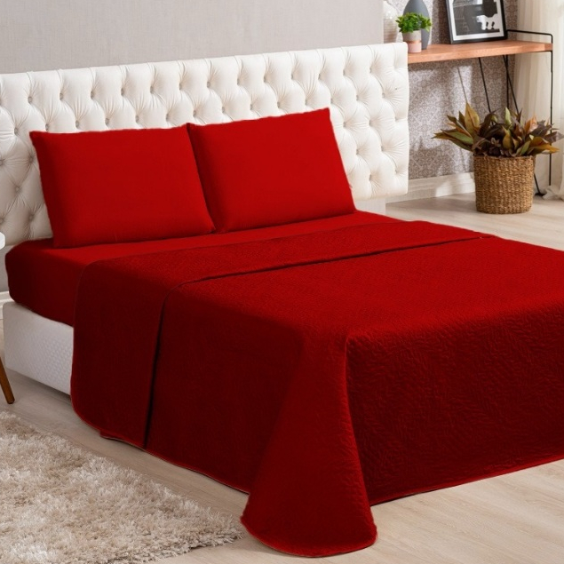 Cobre Leito Casal Luxo Slim Tecido Macio em Oferta na Shopee