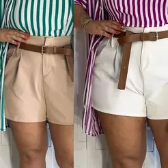 Combo 2 Bermudas Feminina Social BasicaTecido Confortável de Tecido Plus Size All Curve