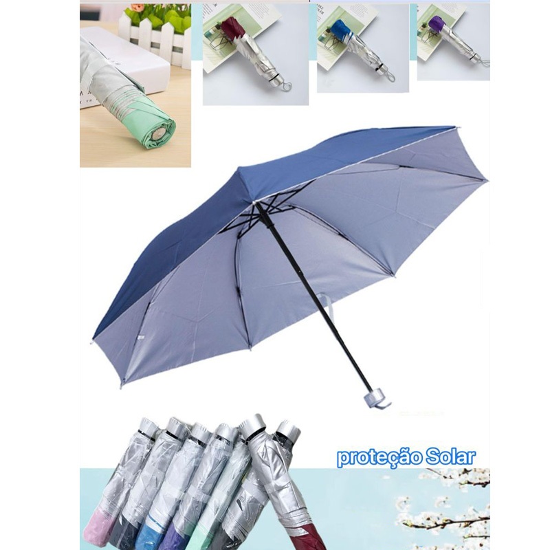 Guarda Chuva Cabe Na Bolsa UV De Bolsinha Acompanha capa 8 VARETA QUALIDADE