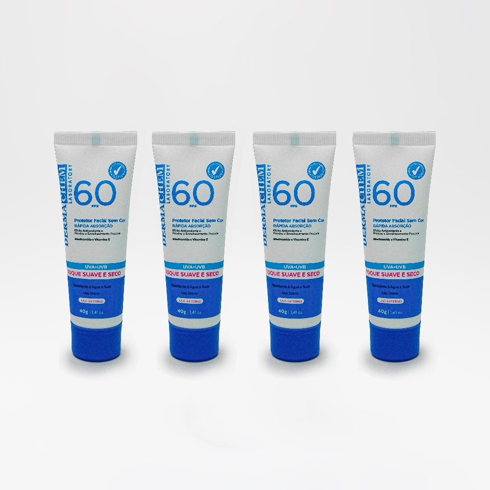 Kit 4 Protetor Solar Rosto FPS60 40g Dermachem - Beauty