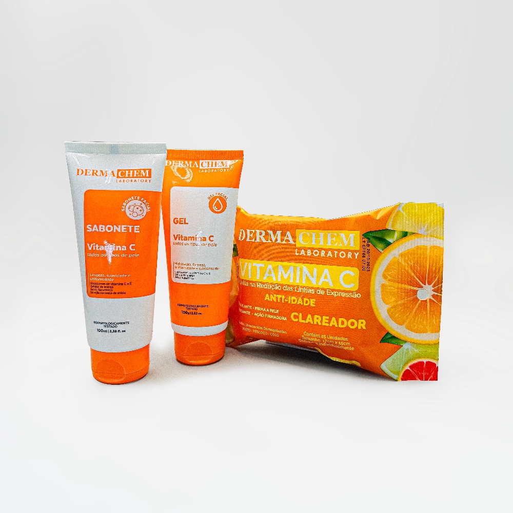 Kit Skin Care Anti Idade Vitamina C Dermachem em Oferta na Shopee