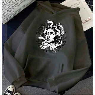 Moletom Canguru Medusa Com Capuz E Bolso Casaco Feminino Masculino Flanelado Unissex Inverno Frio Algodão Blusa