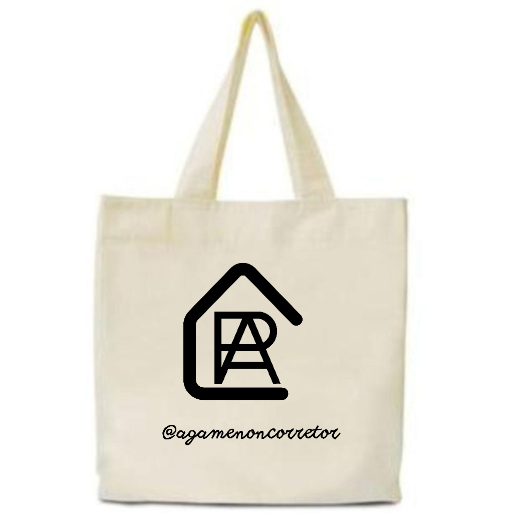 Kit 40 Sacolas Ecobag Algodão Cru 30x30 Silk 1 Cor 20x28 Personalizada Logotipos Lembrancinha