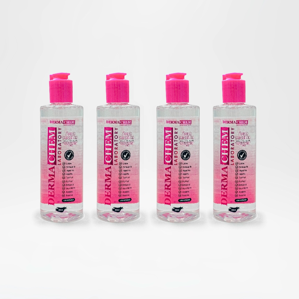 Kit 4 Água Micelar Ácido Hialurônico Make Out 250ml Dermachem - Beauty