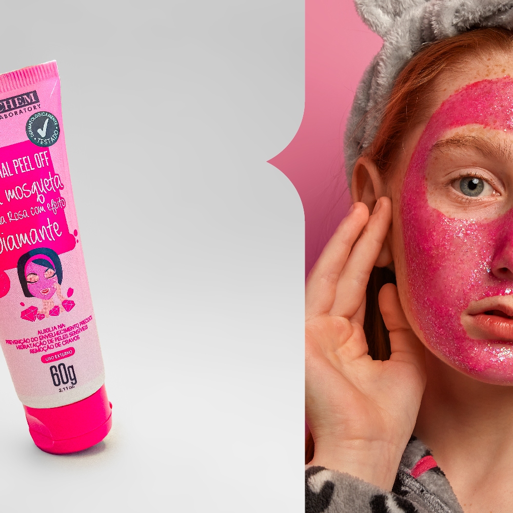 Detalhes do Gel Facial Peel Off Rosa Mosqueta Argila Rosa 60g Dermachem