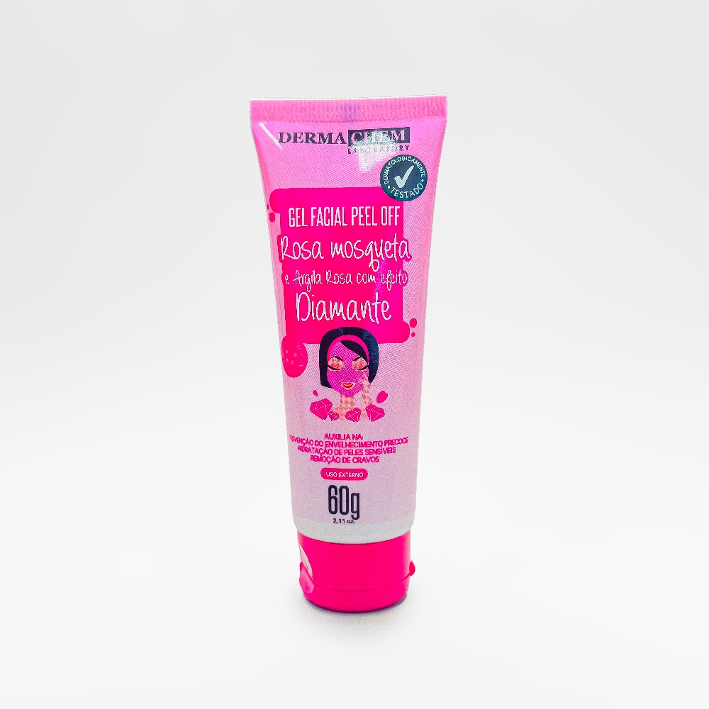Gel Facial Peel Off Rosa Mosqueta Argila Rosa 60g Dermachem - Beauty