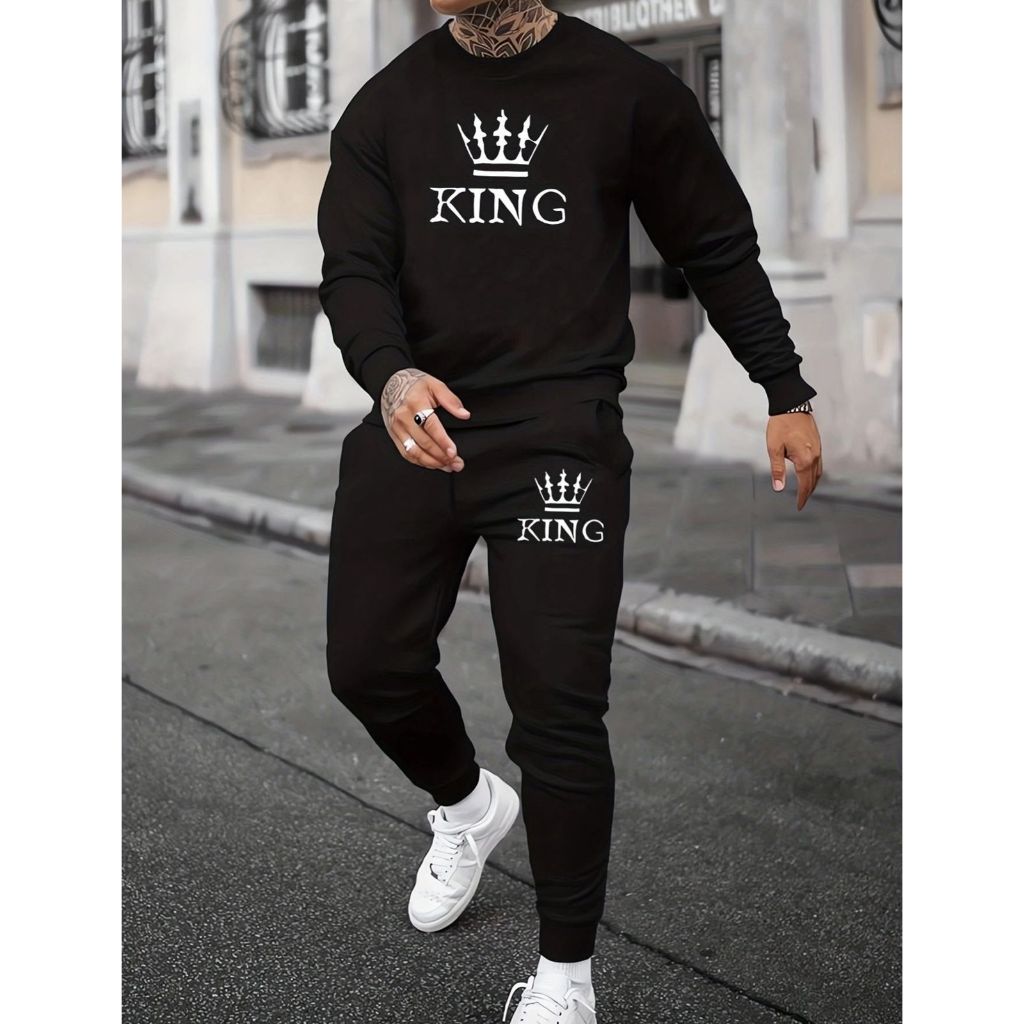 Conjunto Blusa de Frio King Casaco Careca Moletom Classico + Calça King Abrigo Masculino