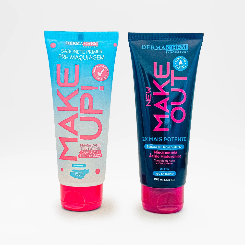 Kit 2 Sabonetes Pré e Pós Maquiagem New Make Out e Primer Make Up Dermachem