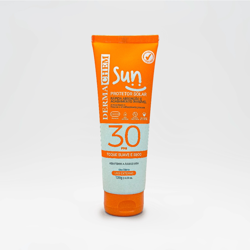 Protetor Solar Sun FPS 30 120g Dermachem em Oferta na Shopee