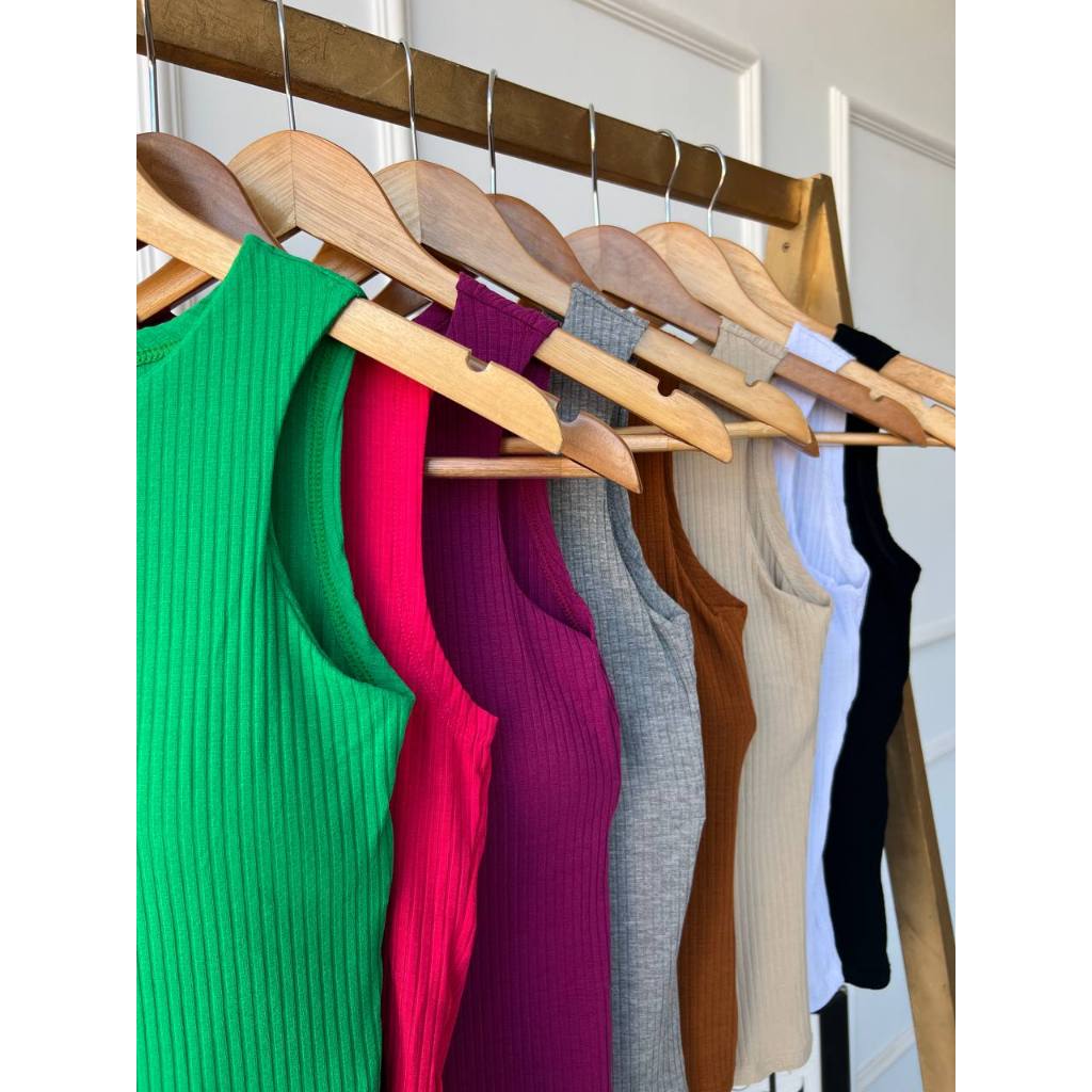 KIT 2 Regatas Feminina canelada Cavada Ribana