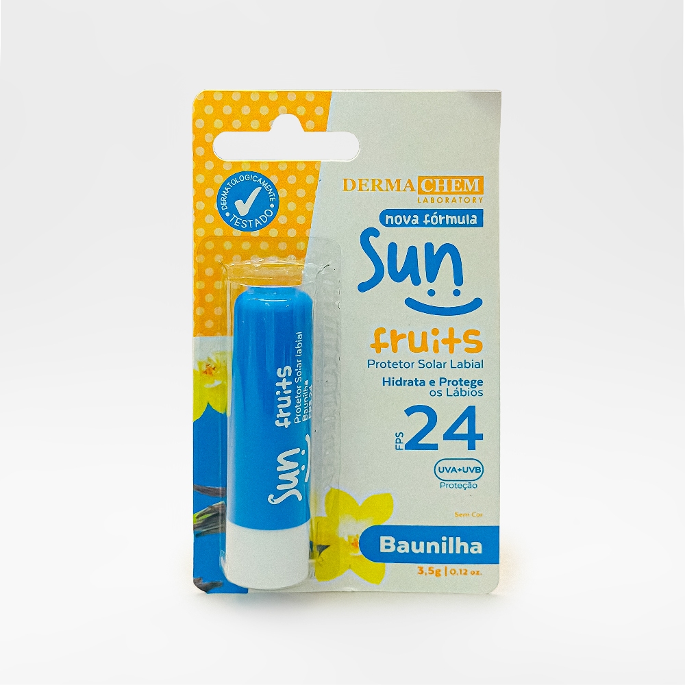 Protetor Solar Labial Baunilha FPS 24 3,5g Dermachem