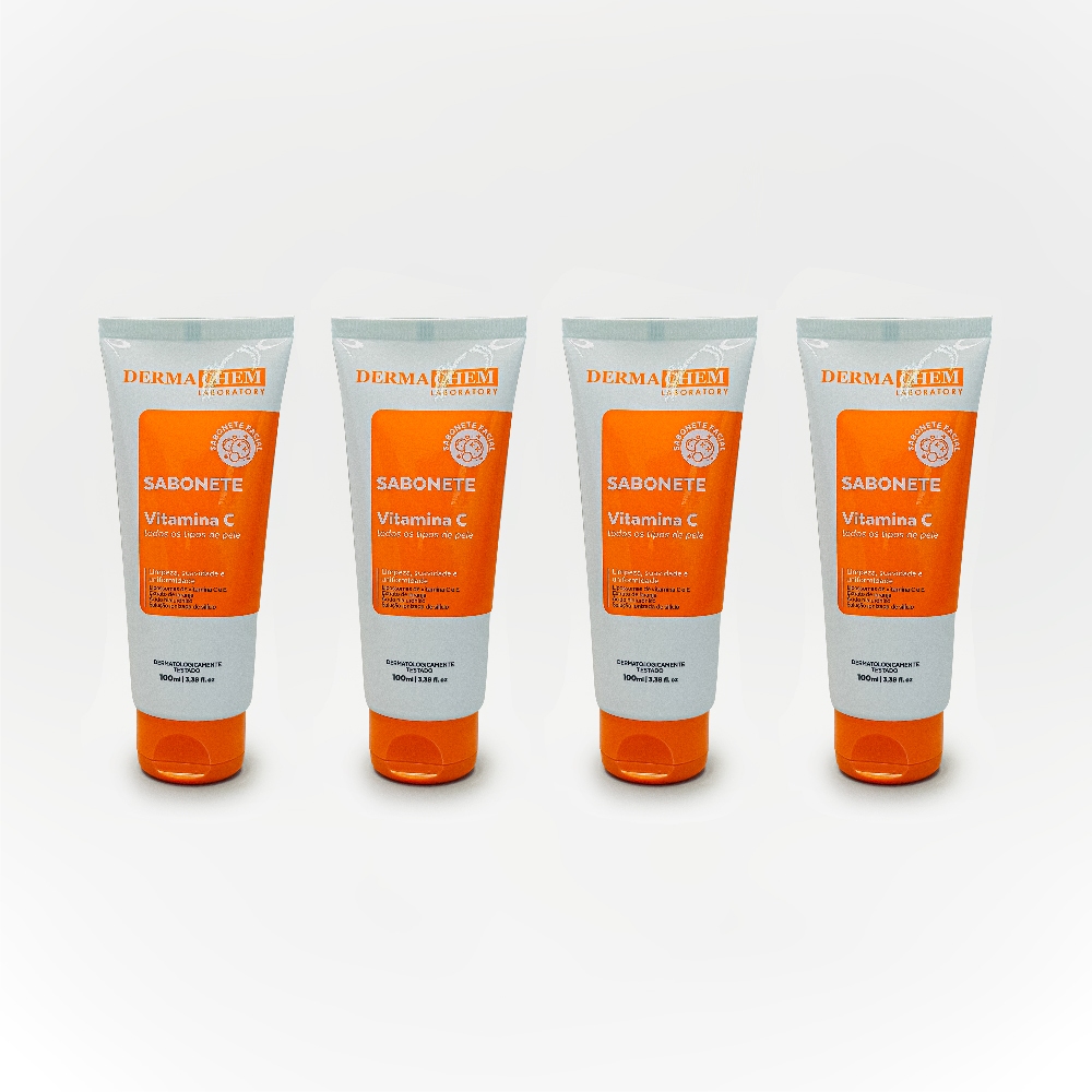 Kit 4 Sabonete Vitamina C Anti-Idade 100ml Dermachem - Beauty