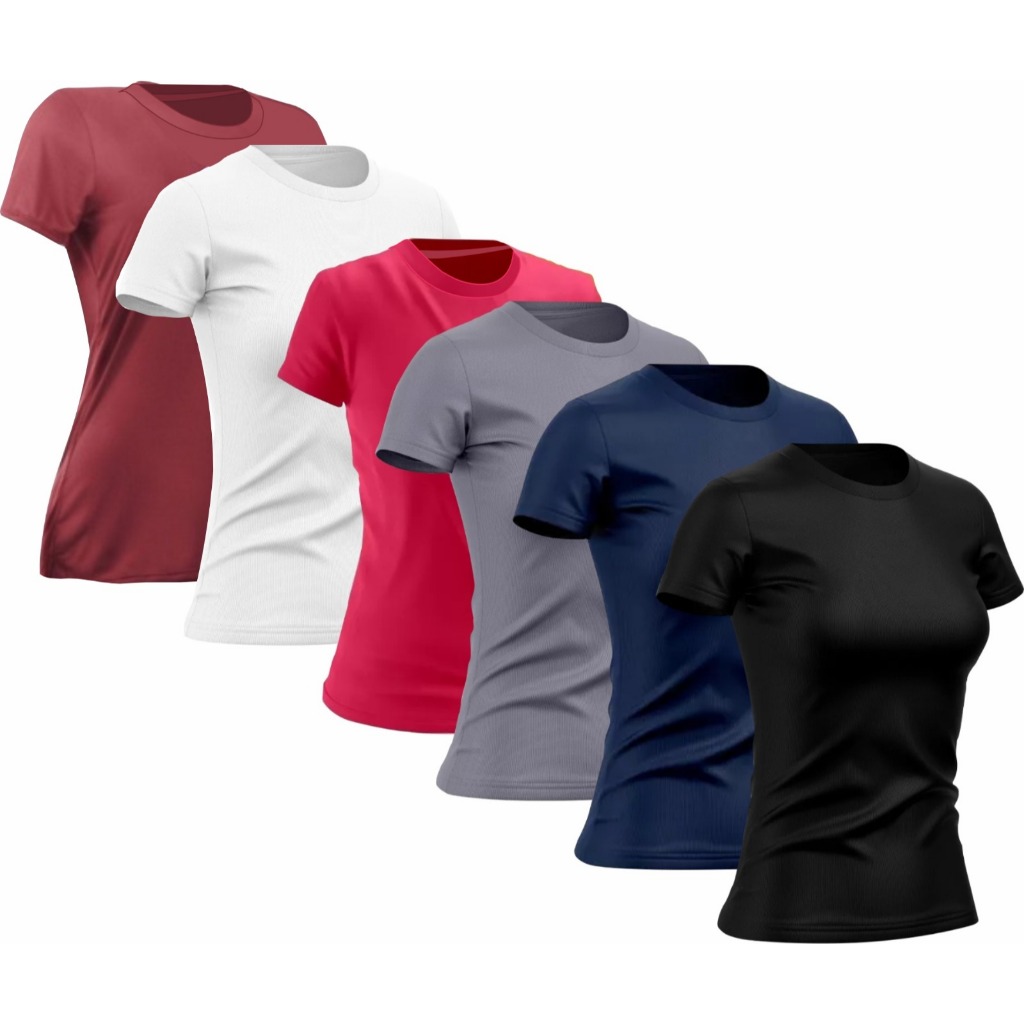 Camiseta Feminina Dry Fit Academia Poliéster Premium Treino Proteção UV em Oferta na Shopee