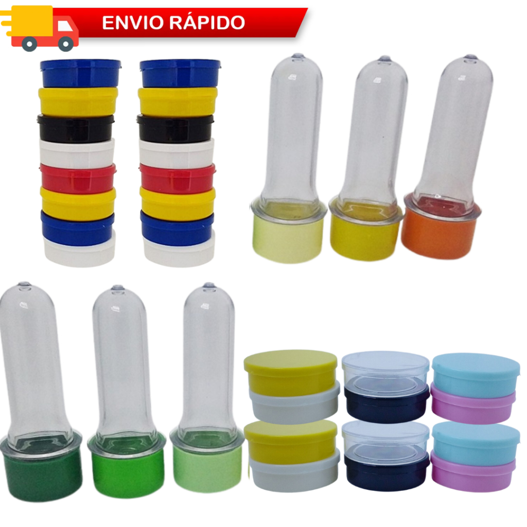 Kit para Lembrancinhas 35 latinhas de plástico 5x1 + 35 Tubetes de 8cm de acrílico | 70 itens ao total para decorar sua festa, para lembrancinhas e personalizados