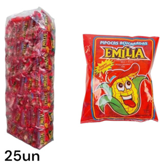 Pipoca Doce Kit Com 25 Unidades - Emilia Tradicional 12g ou Colorida 10g - Pronta Entrega - Envio Imediato em Oferta na Shopee