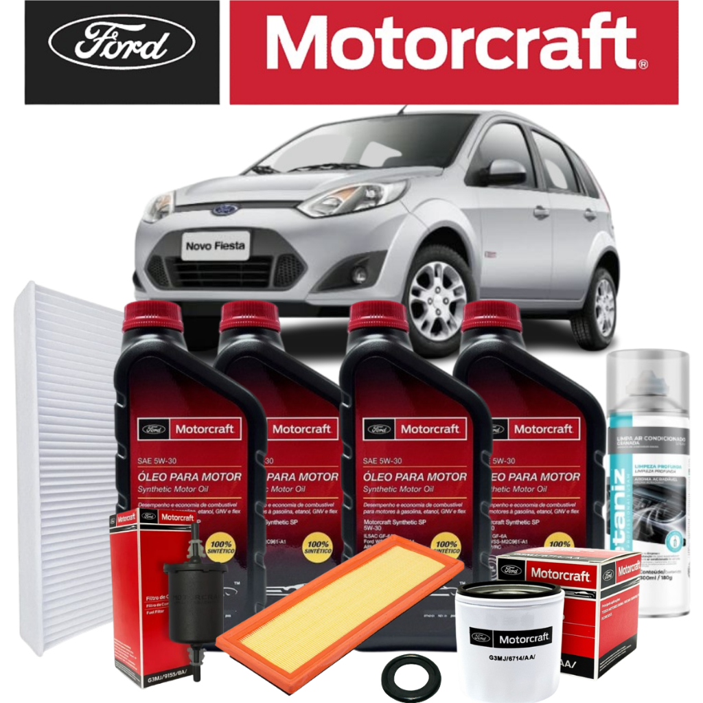 Kit Revisão Troca Ford 5w30 Fiesta Zetec Rocam 2009 até 2014 Original Ford