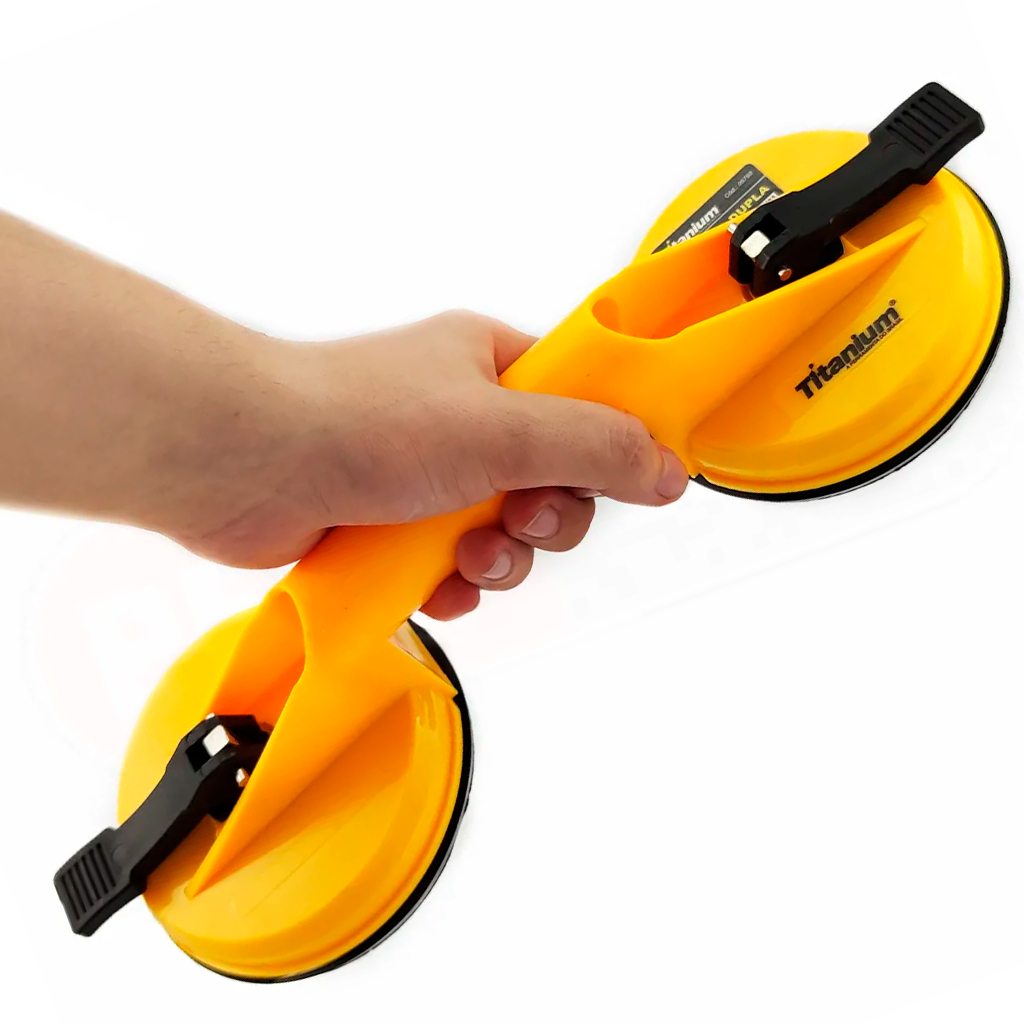 Ventosa Dupla Para Vidros Mármores Espelhos Parabrisas Até 80kg Trava Destrava Profissional - Home & Living