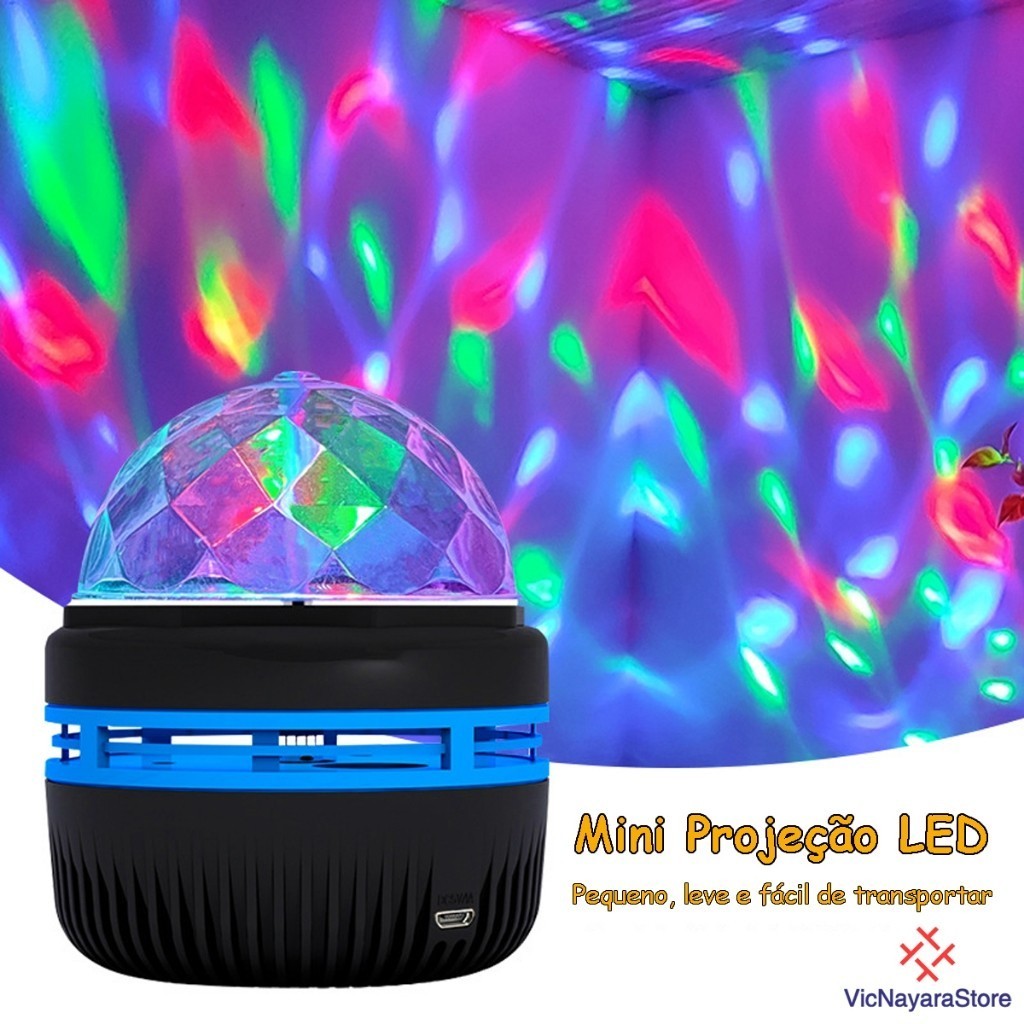 Mini Projetor Galáxia Luminária Projetor Cristal Mágico Luz De Projeção Rotativa Luz Noturna LED Para Quarto Abajur Infantil