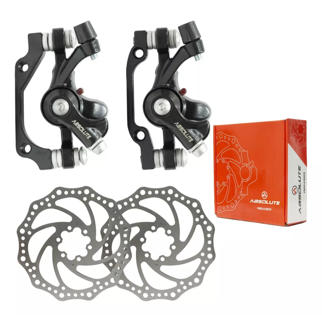 Freio Disco Bike Mecanico Absolute Diant/tras Nero Rotor Mtb em Oferta na Shopee