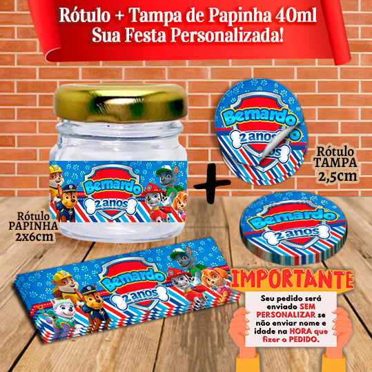 Kit de Rótulos adesivos para Papinhas e Tampas de 40ml 40g Sonic - Masha e o Urso - Fundo do mar e outros temas