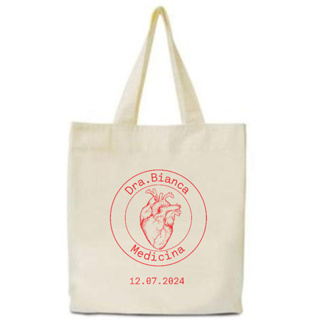 Kit 30 Ecobag Sacolas Algodão Cru 35x40 Silk 1 Cor 20x28 Personalizada Formatura Medicina em Oferta na Shopee