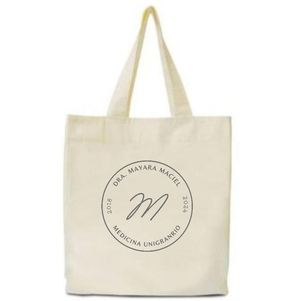Kit 30 Ecobag Sacolas Algodão Cru 35x40 Silk 1 Cor 20x28 Personalizada Formatura Medicina