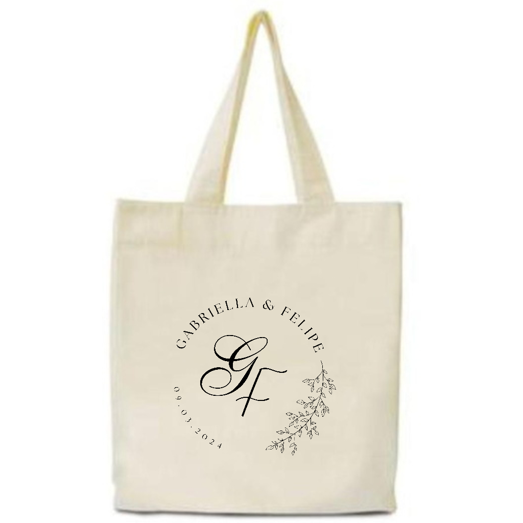 Kit 35 Ecobag Sacola Algodão Cru 35x40 Silk 1 Cor 20x28 Personalizada Brindes para Casamentos