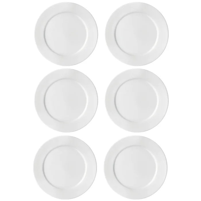 Kit de Pratos Bar Hotel Fundo Jantar 6 Peças 23,5cm Restaurante Porcelana Germer