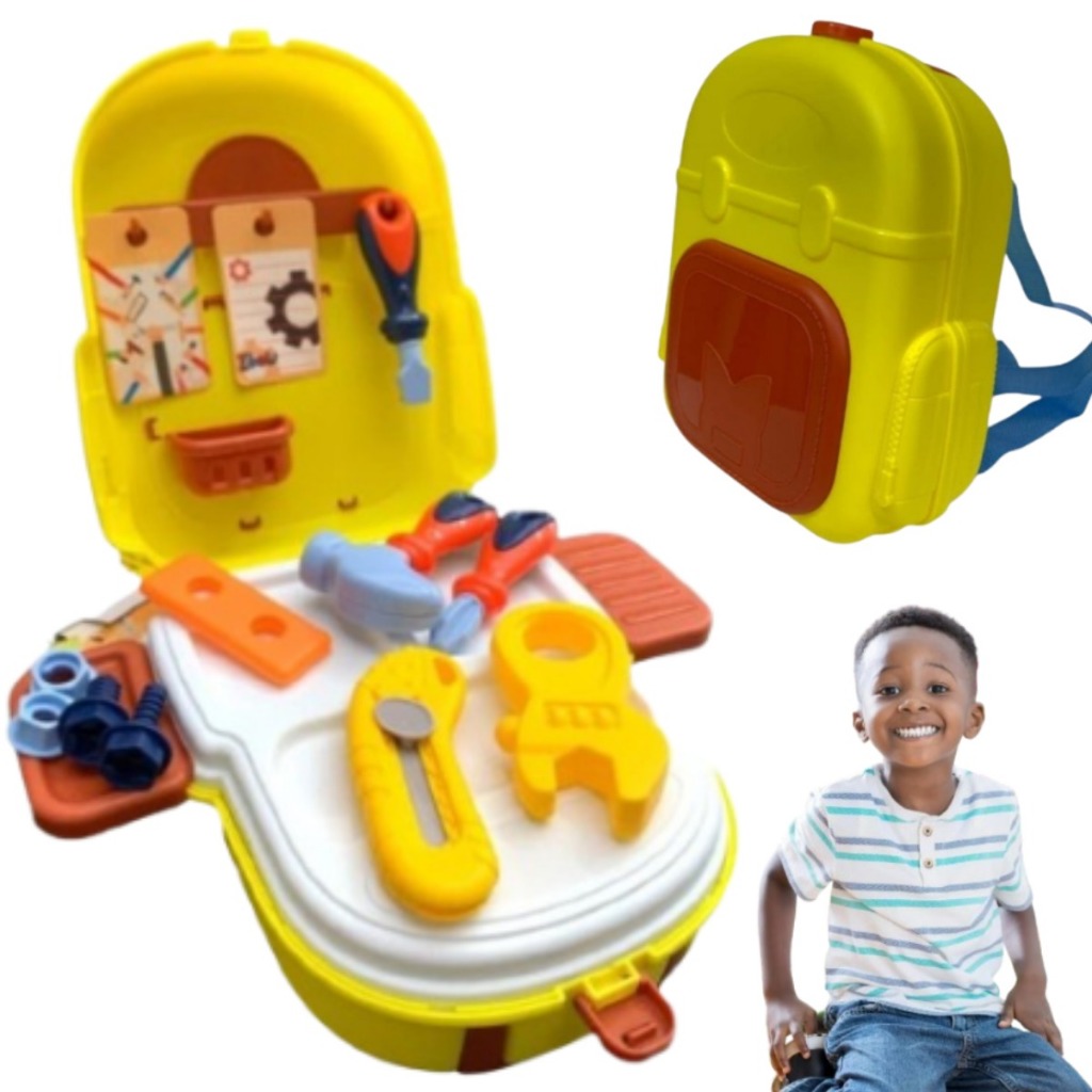KIT FERRRAMENTAS MALINHA Infantil Maleta Vira Mochila MALA MESA OFICINA COMPLETA NA MALETINHA 21PÇ