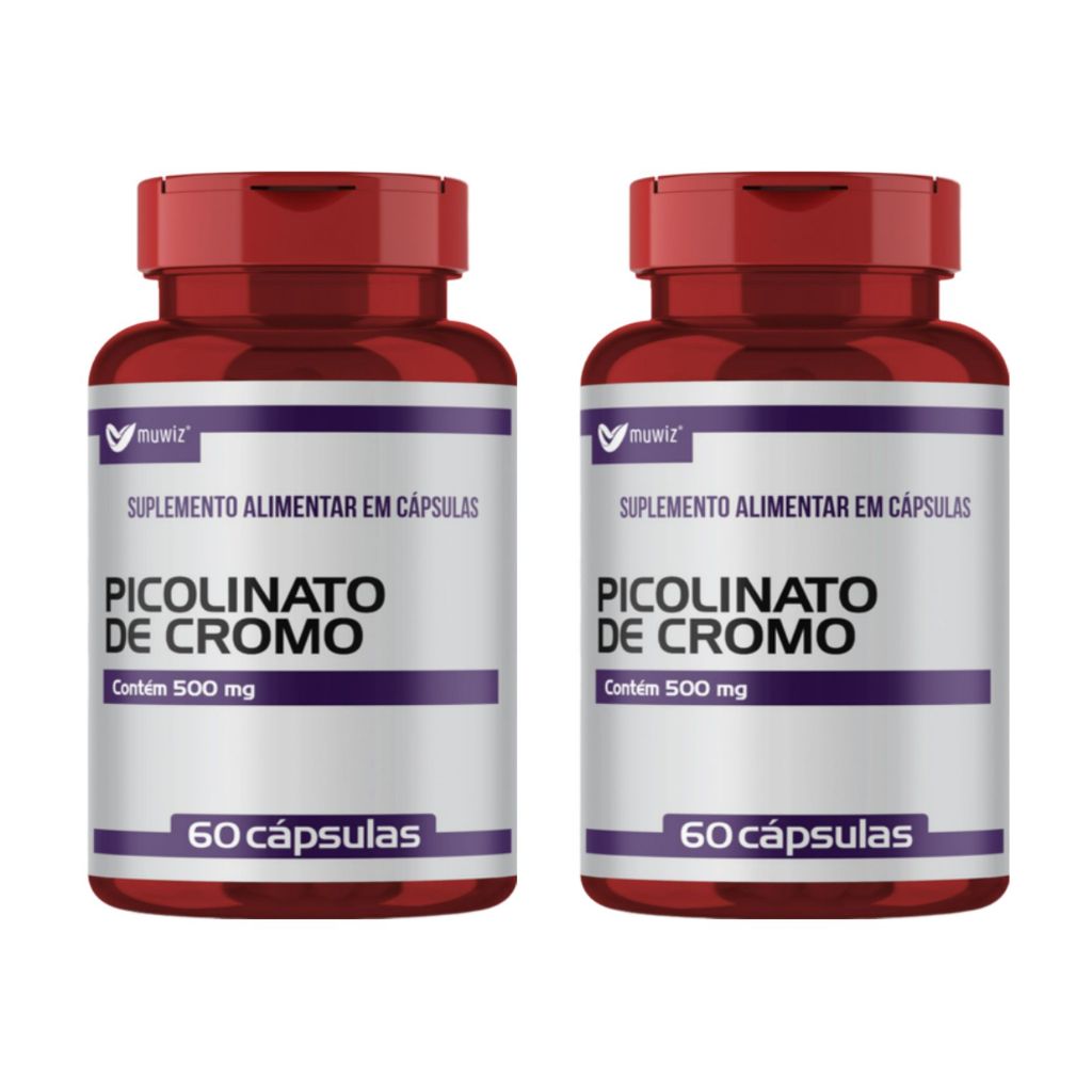 Kit 2x Picolinato de Cromo 500mg 60 capsulas Muwiz