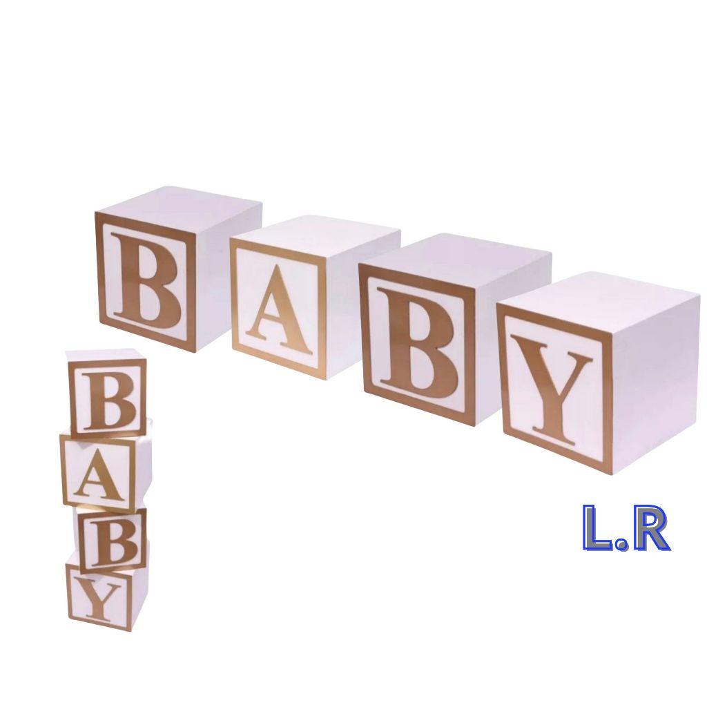 cubo mdf/Cubo Baby / Decoração de Festa / Decoração Revelação MDF 30CM / Chá de Bebê em Oferta na Shopee