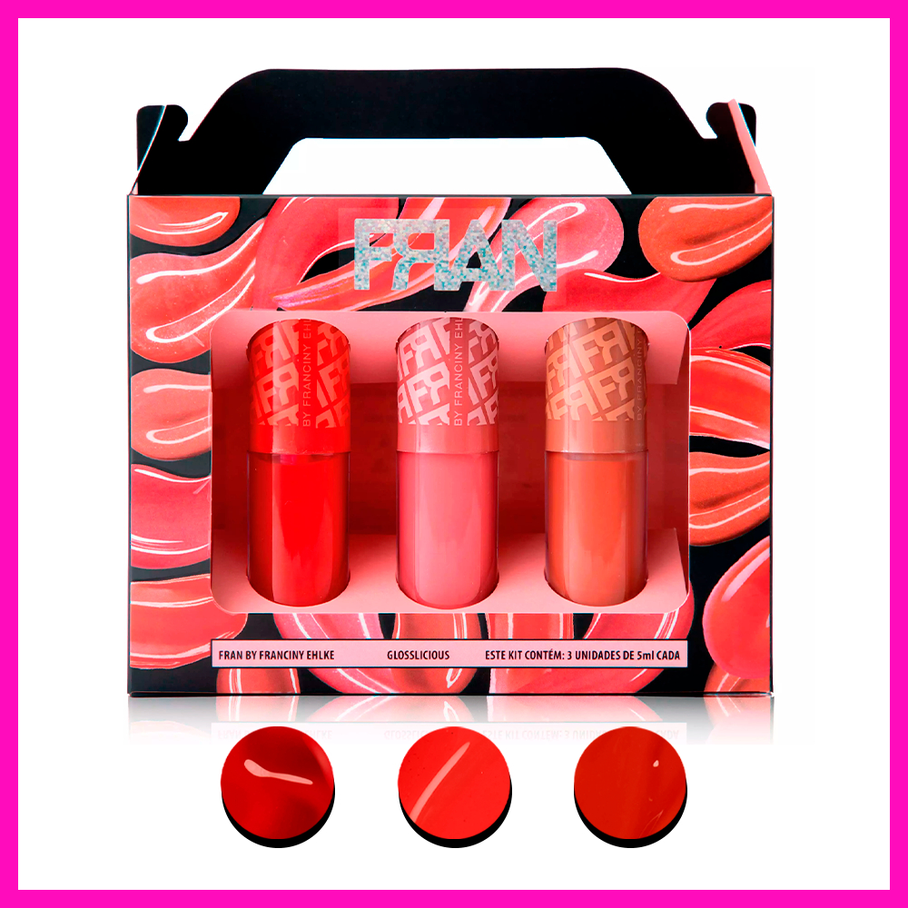 Franciny Ehlke Glosslicious Gloss Labial 3un (Cherry Lips, Juicy Lips, Cookie Lips)