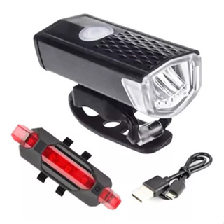Kit Luz Bicicleta Recarregável USB Ultra Led Forte Farol e Lanterna Prova D'água Para Ciclismo Noturno em Oferta na Shopee