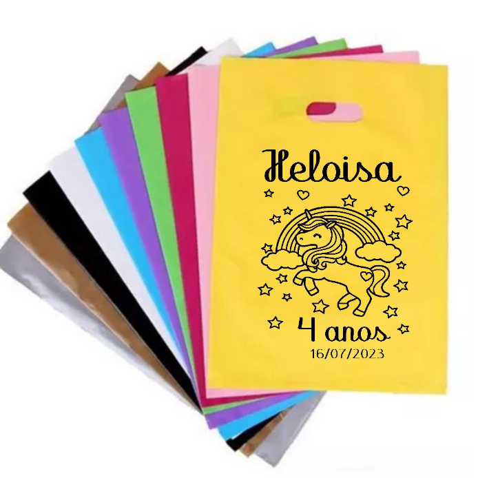 SACOLINHAS PERSONALIZADA QUALQUER TEMA BOCA DE PALHAÇO 16x20 30/40/50 em Oferta na Shopee