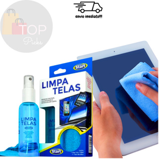 Kit Limpa Telas 120 ML Limpador De Tela E Pano De Microfibra Removedor Sujeira Tela Celular Notebook TV Óculos e Câmeras em Oferta na Shopee