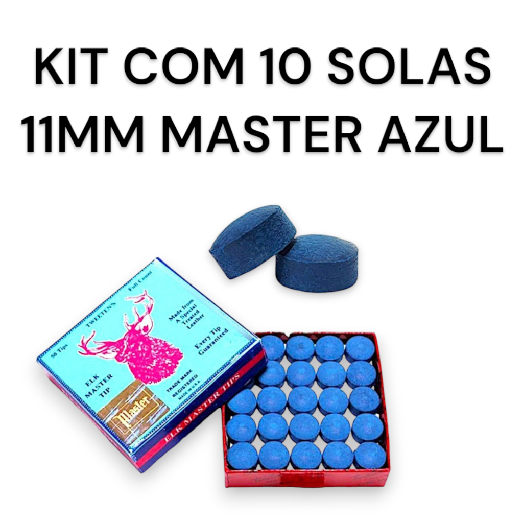 Kit 10 sola master 11mm para taco de sinuca bilhar alta qualidade master