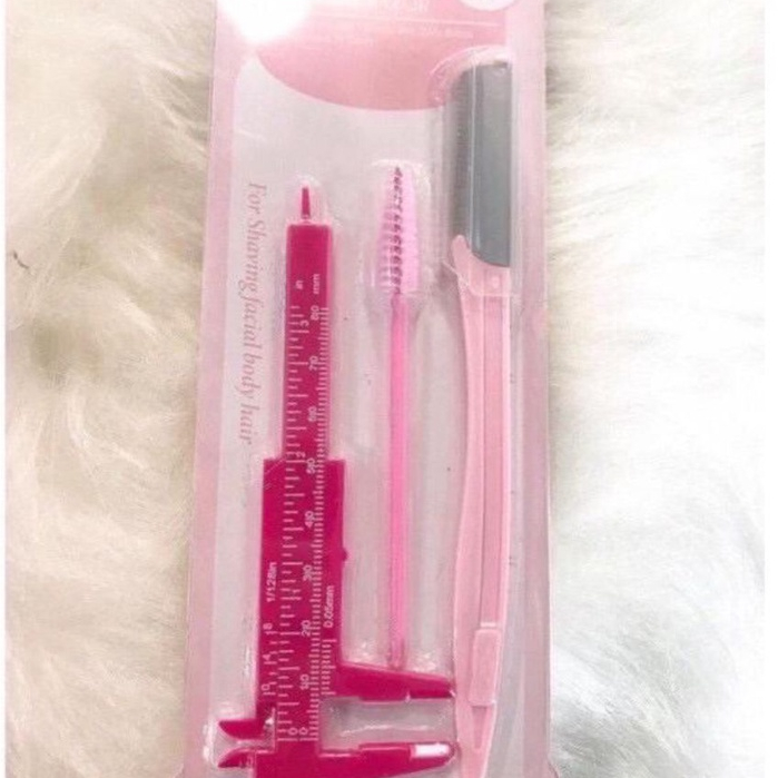 Kit designer de sobrancelhas 1 navalha + 1 paquímetro + 1 escovinha em Oferta na Shopee