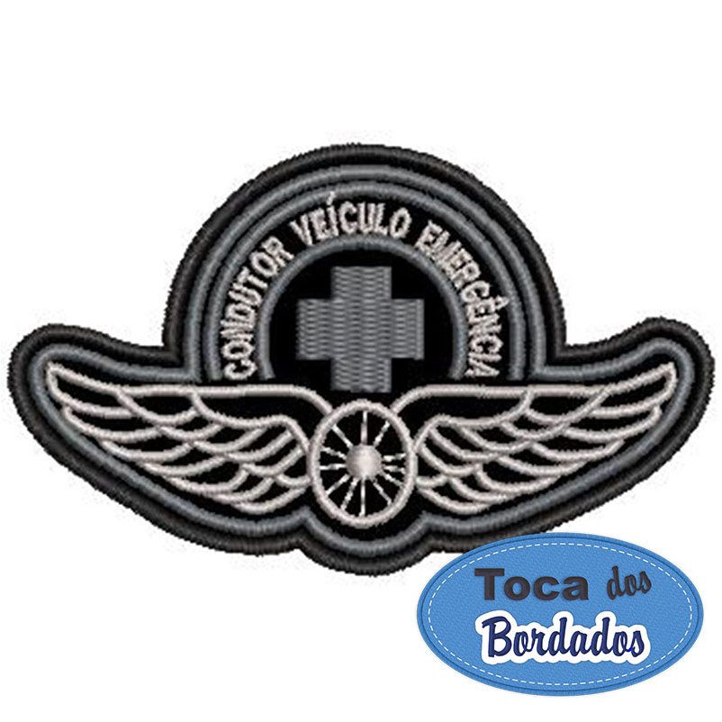 Patch Bordado Condutor de Veículo de Emergência 5,5x9 cm Cód.4714 Breve Motorista Socorrista
