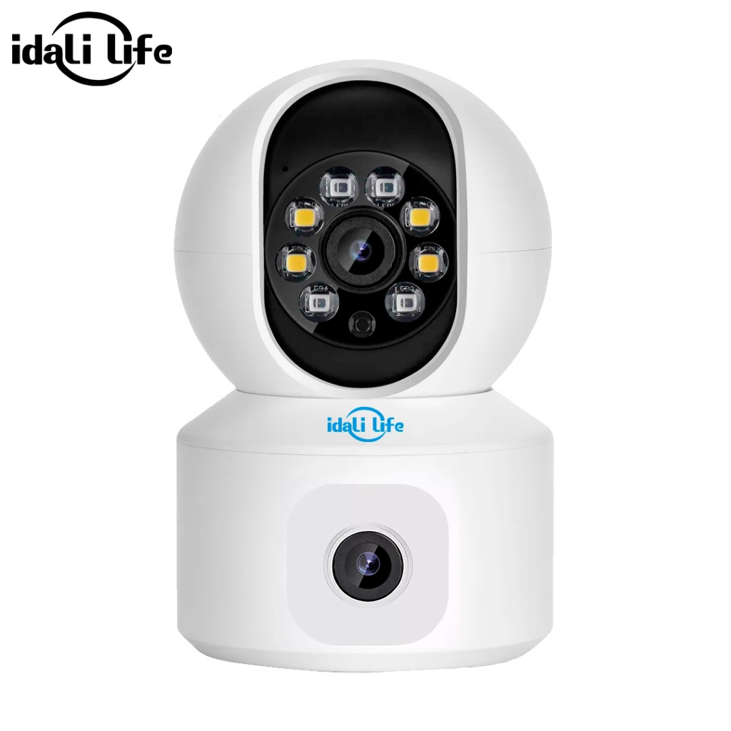 Câmera Duas Lentes IP Wifi FULL HD 1080P com visão noturna fixa e 360° Auto Track Idali life - Cameras & Drones