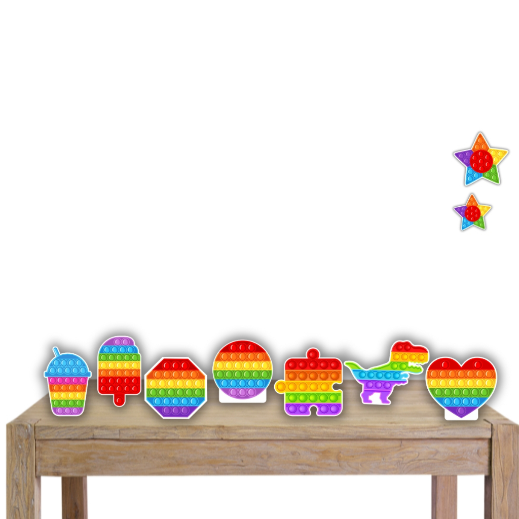 Kit decoração pop it popit para mesa aniversário festa display toten