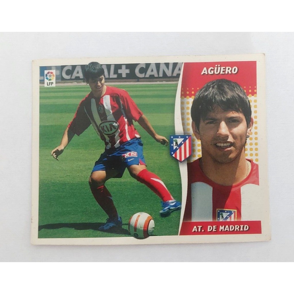 01 Figurinha Rookie de Sérgio Aguero Atletico de Madrid La Liga 2006-07 Panini