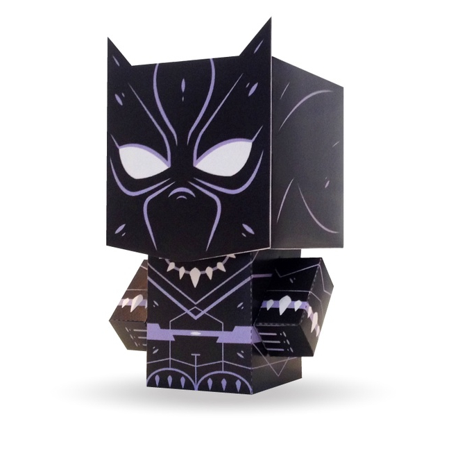 Pantera negra - boneco, papel, pop, miniatura, nerd, geek, toy art, presente, decoração, black, art